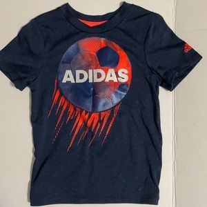 Adidas soccer shirt climalite orange navy worn 1x